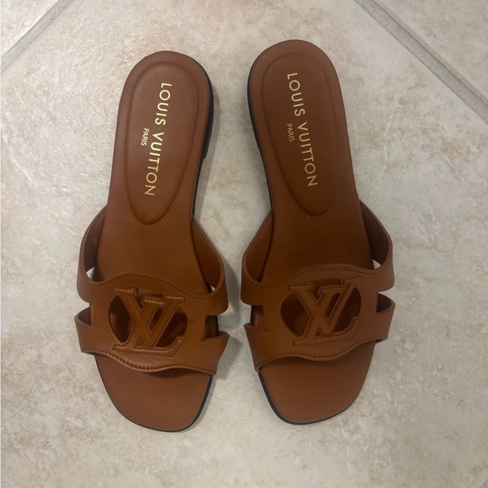 Gorgeous Louis Vuitton ISOLA Cognac mule worn ONE TIME